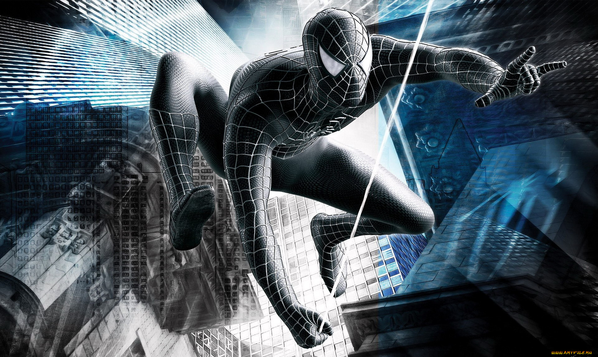 Обои Видео Игры Spider-Man 3, обои для рабочего стола, фотографии видео  игры, spider-man 3, человек-паук, черный, паутина, здания Обои для рабочего  стола, скачать обои картинки заставки на рабочий стол.